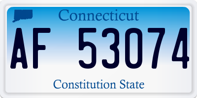 CT license plate AF53074