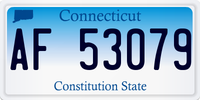 CT license plate AF53079