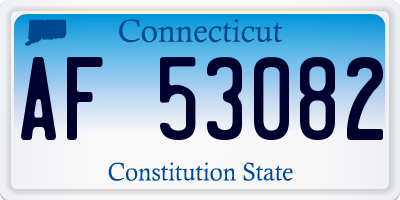 CT license plate AF53082
