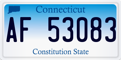 CT license plate AF53083