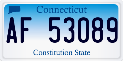 CT license plate AF53089