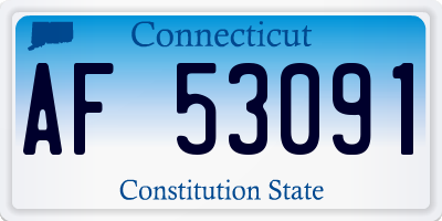 CT license plate AF53091