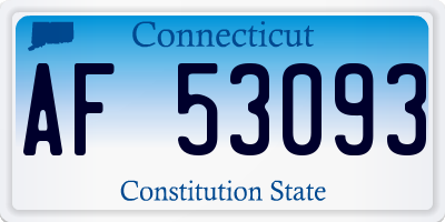 CT license plate AF53093