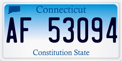 CT license plate AF53094