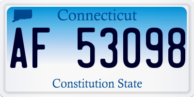 CT license plate AF53098