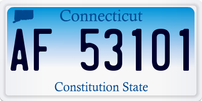 CT license plate AF53101