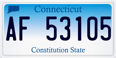 CT license plate AF53105