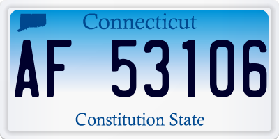 CT license plate AF53106