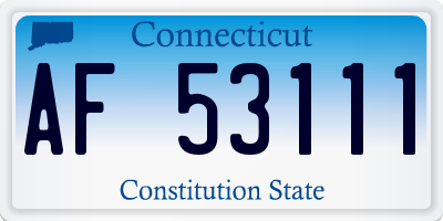 CT license plate AF53111