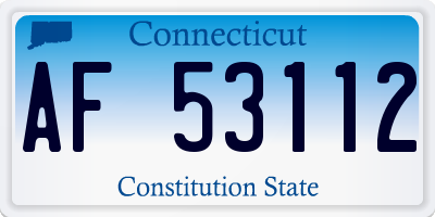 CT license plate AF53112