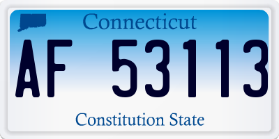 CT license plate AF53113