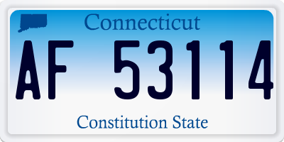 CT license plate AF53114
