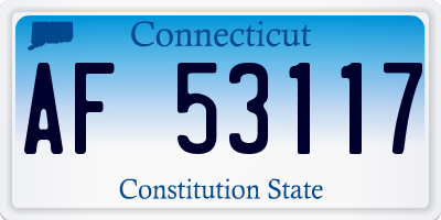 CT license plate AF53117