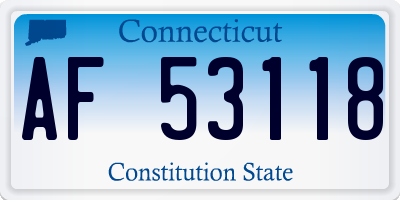 CT license plate AF53118