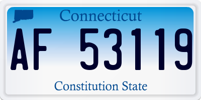 CT license plate AF53119