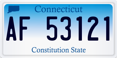 CT license plate AF53121