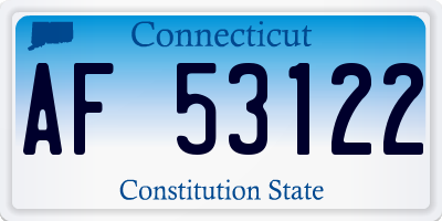 CT license plate AF53122