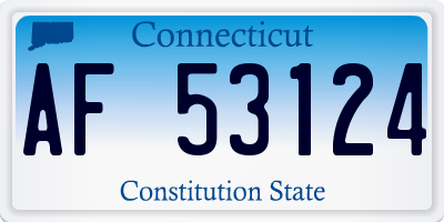 CT license plate AF53124