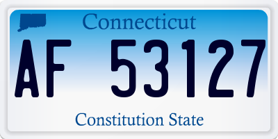 CT license plate AF53127