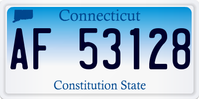 CT license plate AF53128