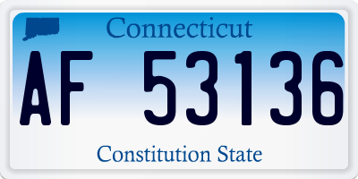 CT license plate AF53136