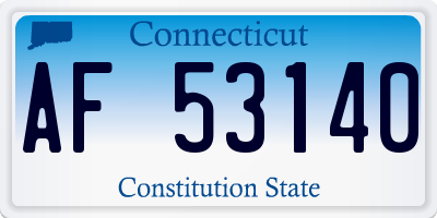 CT license plate AF53140