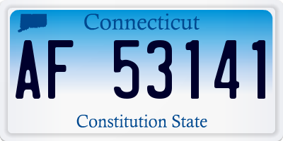 CT license plate AF53141