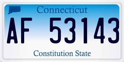 CT license plate AF53143