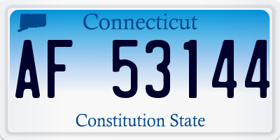 CT license plate AF53144
