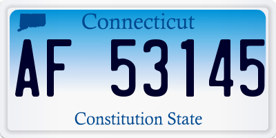 CT license plate AF53145