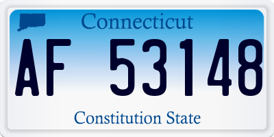 CT license plate AF53148