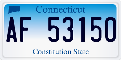 CT license plate AF53150