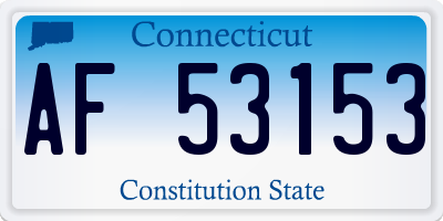 CT license plate AF53153