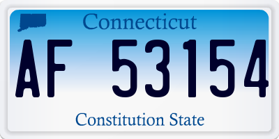 CT license plate AF53154