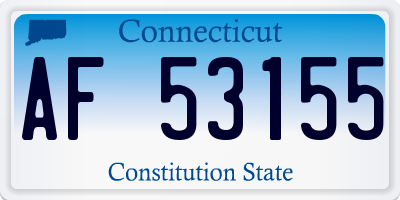 CT license plate AF53155