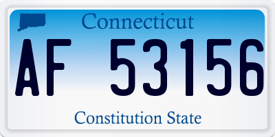 CT license plate AF53156