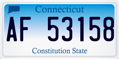 CT license plate AF53158