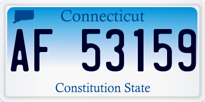CT license plate AF53159