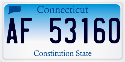 CT license plate AF53160