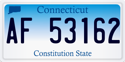 CT license plate AF53162