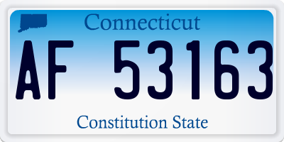 CT license plate AF53163