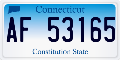 CT license plate AF53165