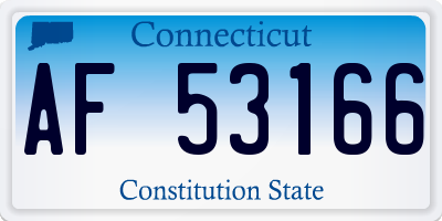CT license plate AF53166