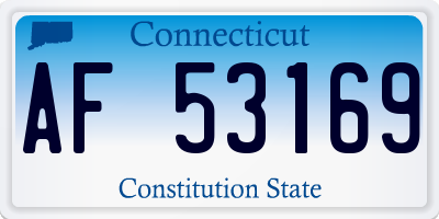 CT license plate AF53169