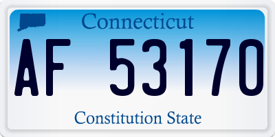 CT license plate AF53170
