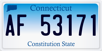 CT license plate AF53171