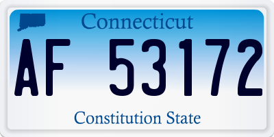 CT license plate AF53172