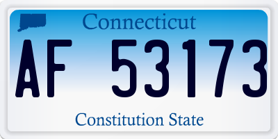 CT license plate AF53173