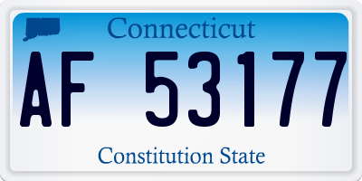 CT license plate AF53177