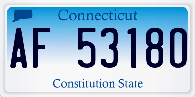 CT license plate AF53180